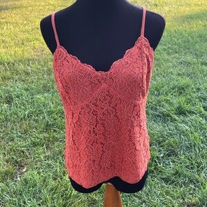 Maurice’s pink tank top. Floral print two layer front adjustable straps